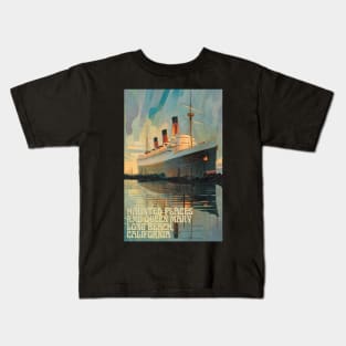 Haunted Places RMS Queen Mary Long Beach California Kids T-Shirt